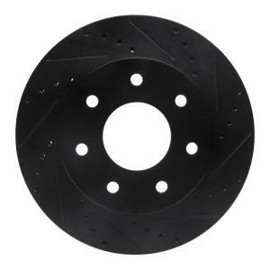 Ford F-150 Brake Rotor (1) - Front Right - R1 Concepts - Drilled & Slotted - Black - `04-`08